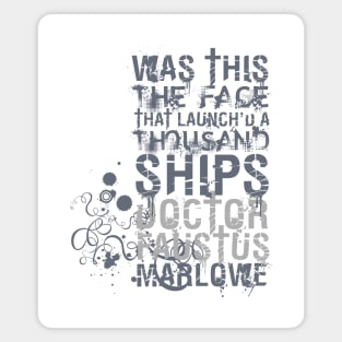 Marlowe Doctor Faustus Quote Magnet